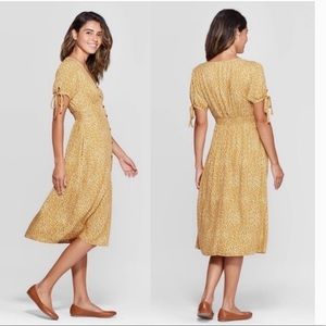 Mustard yellow, vineyard button down dress!